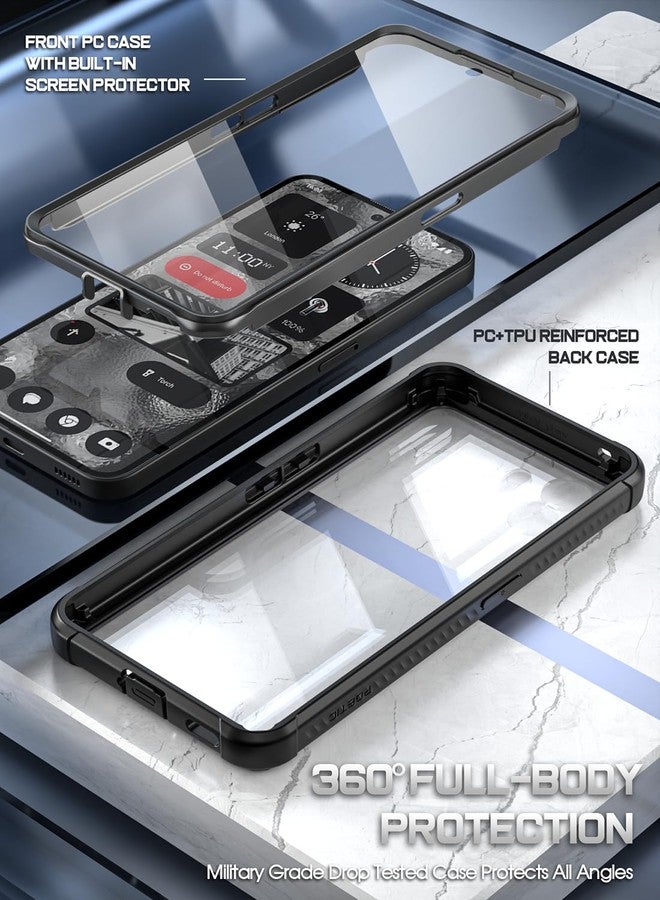 Poetic Guardian Case Compatible with Nothing Phone 2 6.7 Inch [20 FT Mil-Grade Drop Tested], Full-Body Hybrid Shockproof Bumper Cover Case with Built-in Screen Protector, Black/Clear - Image 3